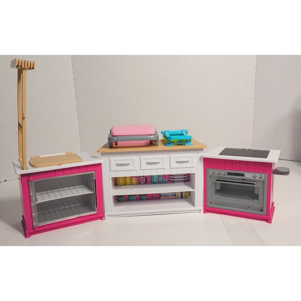 Barbie Ultimate Kitchen Play Set Tested Light Up Sounds Oven Stove Grill